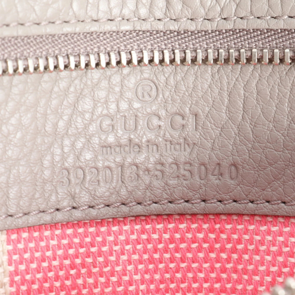 GUCCI Gray Leather Bamboo Shoulder Bag - Picture 8 of 8